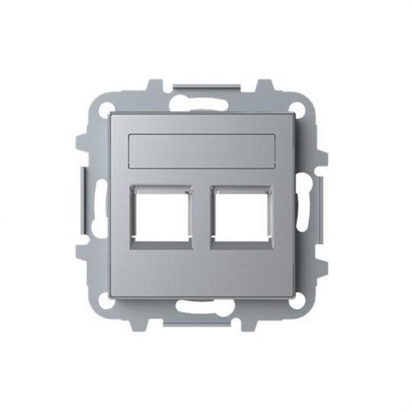 NIESSEN 8518.2 PL Tapa 2 conectores con persiana SKY plata