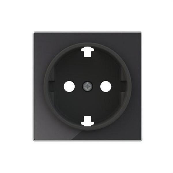 NIESSEN 8588 CN Tapa base enchufe Schuko TT lateral Sky Niessen cristal negro
