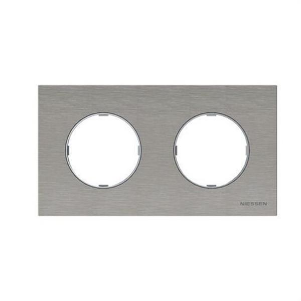 NIESSEN 8672 OX Marco de 2 elementos Skymoon acero inoxidable