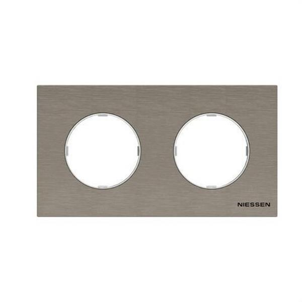 NIESSEN 8673 OX Marco de 3 elementos Skymoon acero inoxidable