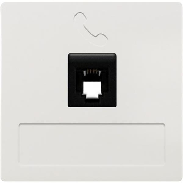 BJC 17082 Toma teléfono conector H 6 vías RJ11 en blanco tapa ancha, emborne por tornillos