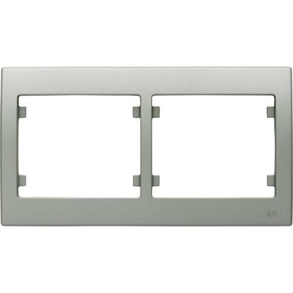 BJC 18002-MA Marco 2 elementos horizontal serie Iris en aluminio mercurio