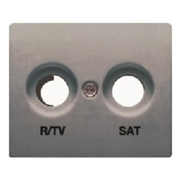 BJC 18320-AN Tapa para tomas R/TV-SAT 2 salidas serie Iris en acero neptuno
