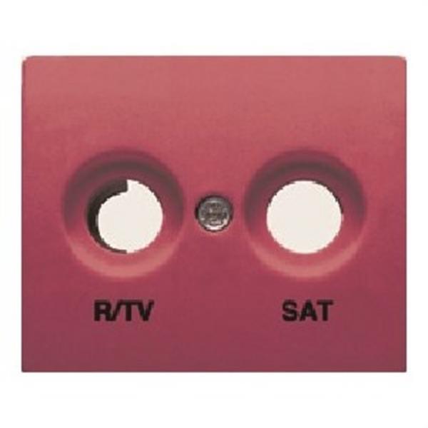 BJC 18320-RR Tapa para tomas R/TV-SAT 2 salidas serie Iris en rojo rubí