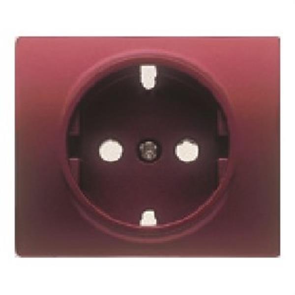 BJC 18724-RR Tapa base enchufe 2P+T (TT lateral) serie Iris con protección infantil en rojo rubí