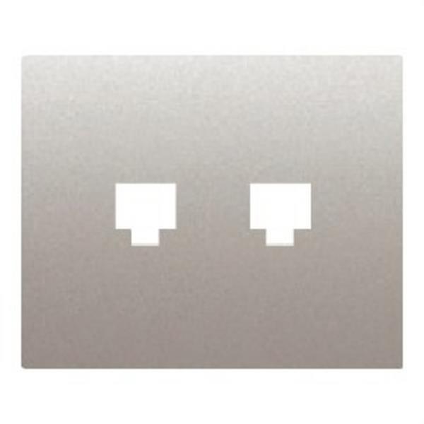 BJC 19882-MA Tapa adaptadora 2 conectores RJ11-RJ45 en aluminio mercurio