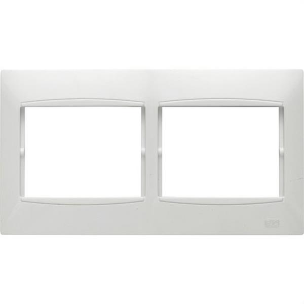 BJC 21212 Placa 2 elementos horizontal serie Coral embellecedor sin bastidor en blanco