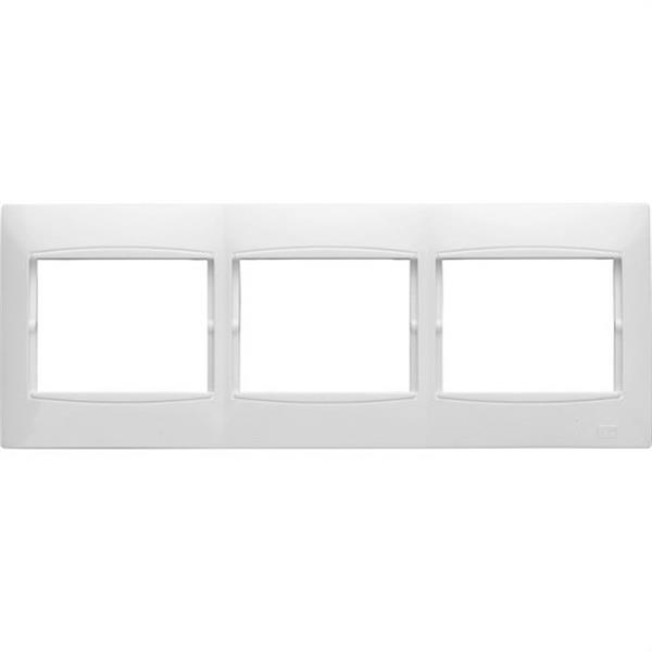 BJC 21213 Placa 3 elementos horizontal serie Coral embellecedor sin bastidor en blanco