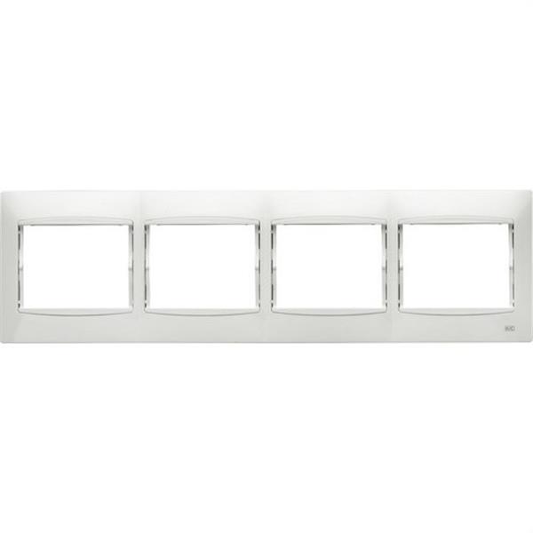 BJC 21214 Placa 4 elementos horizontal serie Coral embellecedor sin bastidor en blanco