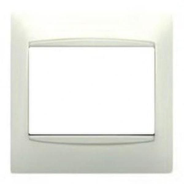 BJC 21313 Placa 3 elementos vertical serie Coral embellecedor sin bastidor en blanco