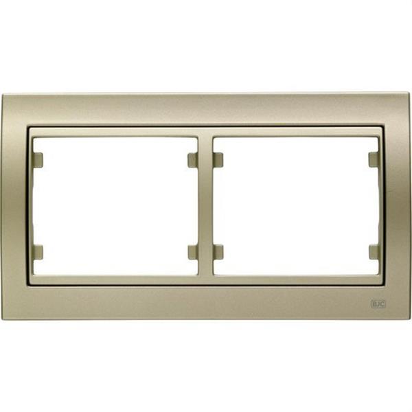 BJC 22002-DM Marco 2 elementos horizontal en zamak serie Mega en dorado malta