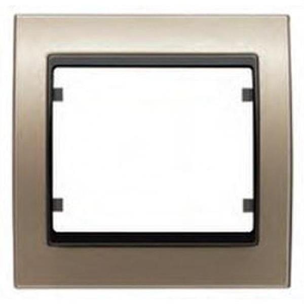 BJC 22003-BNC Marco 3 elementos horizontal en zamak serie Mega en bronce niebla cosso