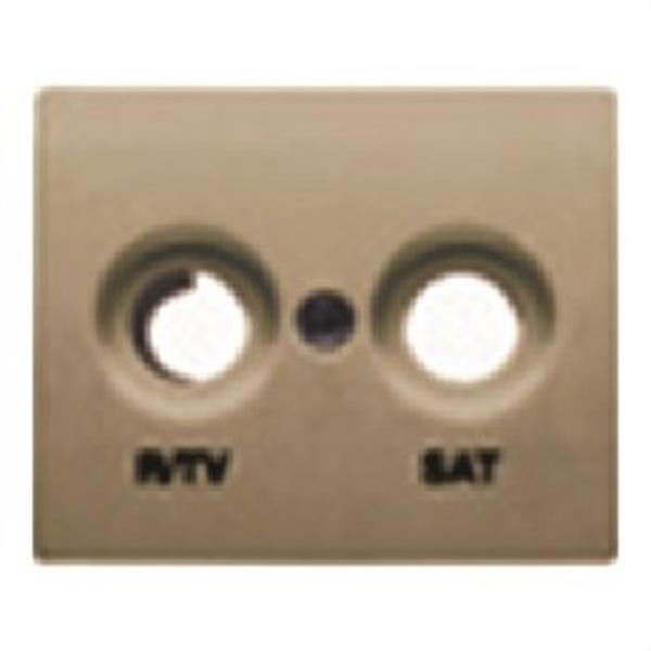 BJC 22320-BN Tapa toma R/TV-SAT serie Mega en bronce niebla