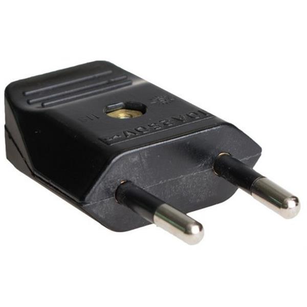 SOLERA 118N Clavija bipolar 10A 250V material termoestable negro