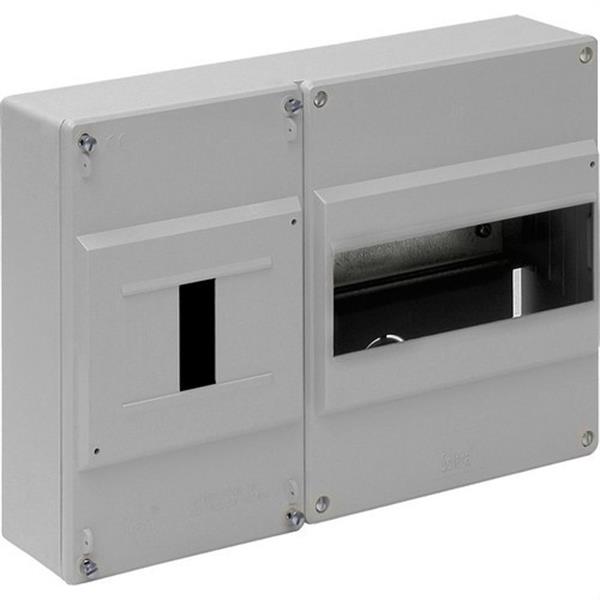 SOLERA 197 Caja distribución superficie 8 elementos+4 precintables 277x188x55mm gris