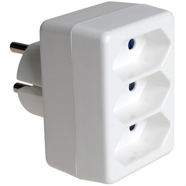 SOLERA 5113 Adaptador 3 tomas bipolar 10A 250V