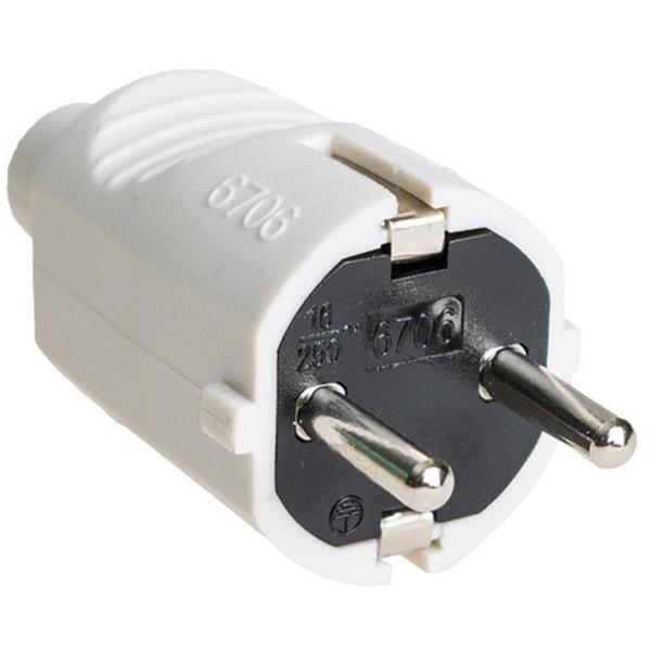 SOLERA 6706B *Clavija TT lateral 10/16A 250V PVC goma blanca