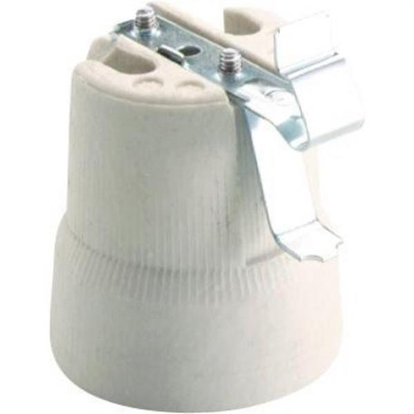 SOLERA 678G Portalámparas E-27 de porcelana 4A 250V protección contra choques eléctricos con soporte me