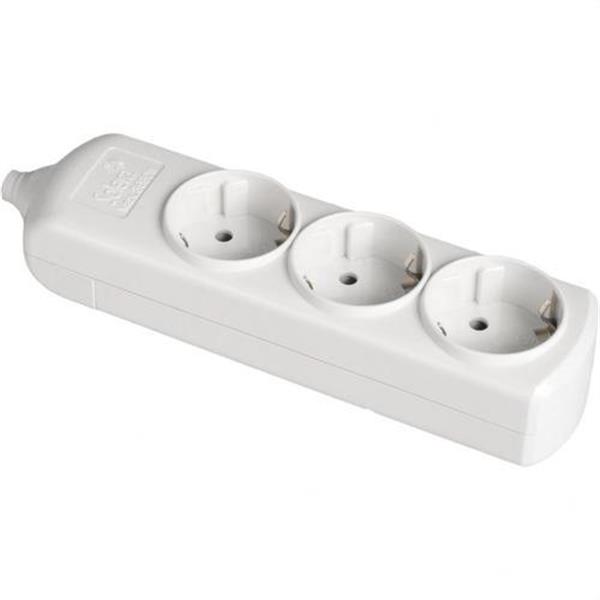 SOLERA 8003 Base múltiple de 3 tomas bipolar 16A 250V blanco con obturador