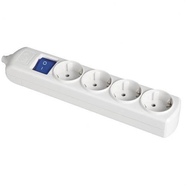 SOLERA 8004IL Base 4 tomas bipolar 16A 250V blanco con obturador+interruptor