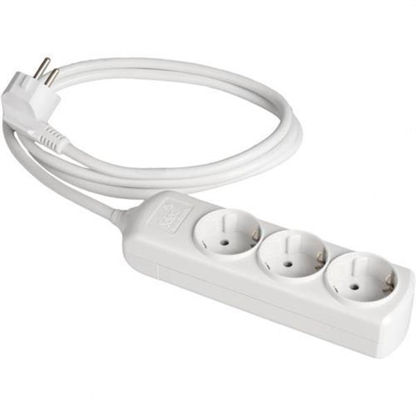 SOLERA 8013 Prolongador 3 tomas bipolar 16A 250V blanco con obturador