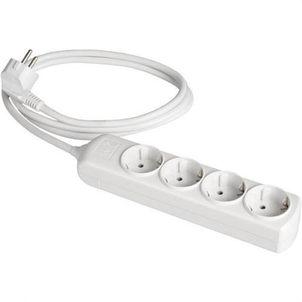 SOLERA 8014 Prolongador 4 tomas bipolar 16A 250V blanco con obturador