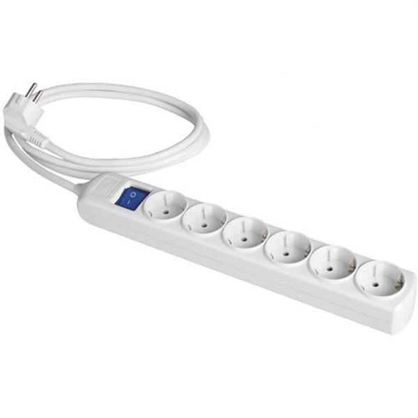 SOLERA 8016IL Prolongador 6 tomas bipolar 16A 250V con obturador+interruptor