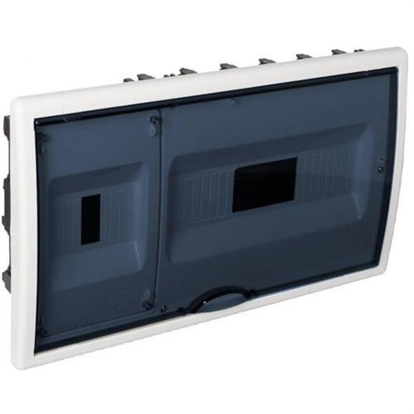 SOLERA 8680PF Caja de distribución de empotrar de 12 elementos + 4 precintables 382x226x72mm marco blanco