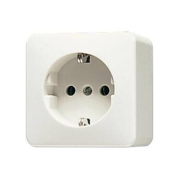 JUNG 321A Base enchufe con toma tierra superfície AP600 blanca