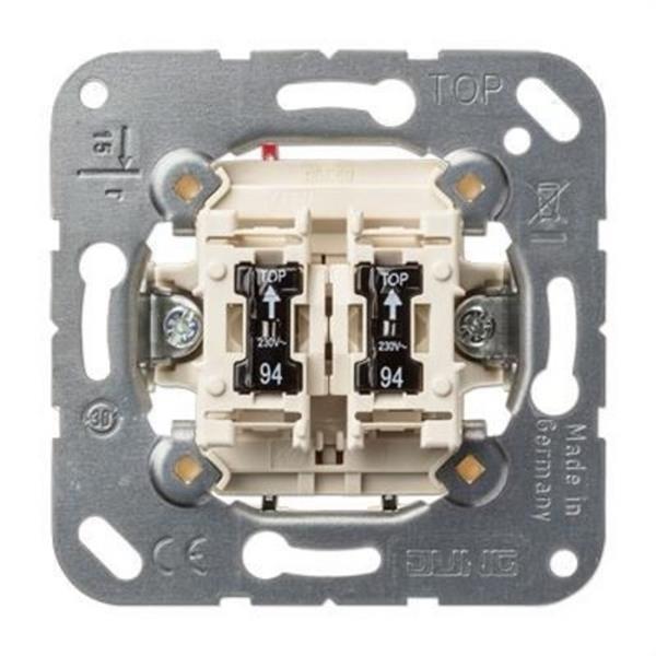 JUNG 505U5 Mecanismo doble interruptor con luminaria 10AX 250V