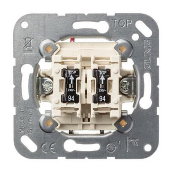 JUNG 535U5 Mecanismo doble pulsador con luminoso 10AX 250V
