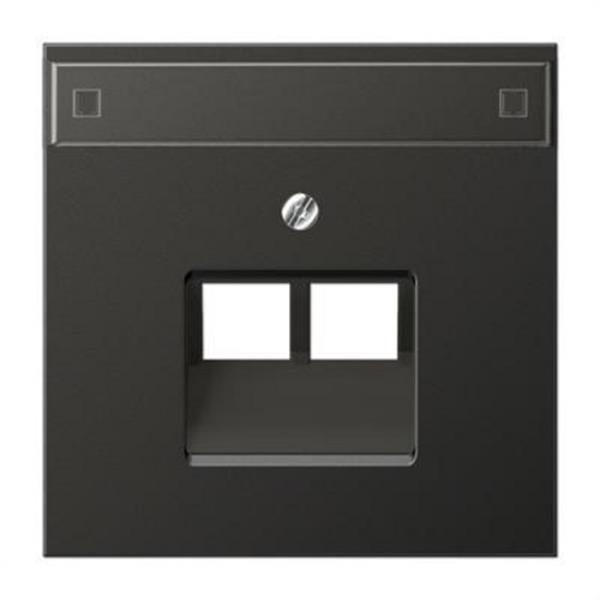 JUNG AL2969-2NAUAAN Placa para 2 tomas UAE teléfono informática con regleta antracita