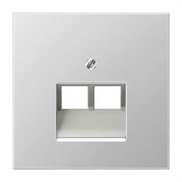 JUNG AL2969-2UA Placa central 2 tomas teléfono UAE aluminio