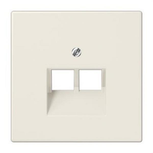 JUNG LS969-2UA Placa central 2 tomas teléfono UAE blanco marfil
