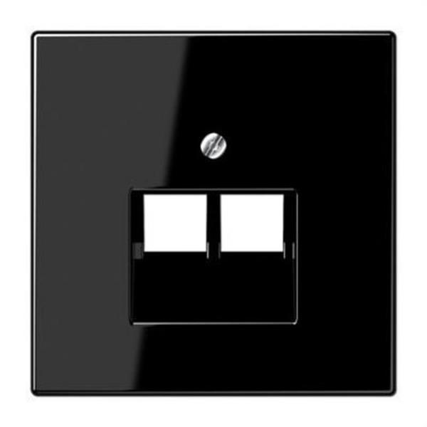 JUNG LS969-2UASW Placa central 2 tomas teléfono UAE negro