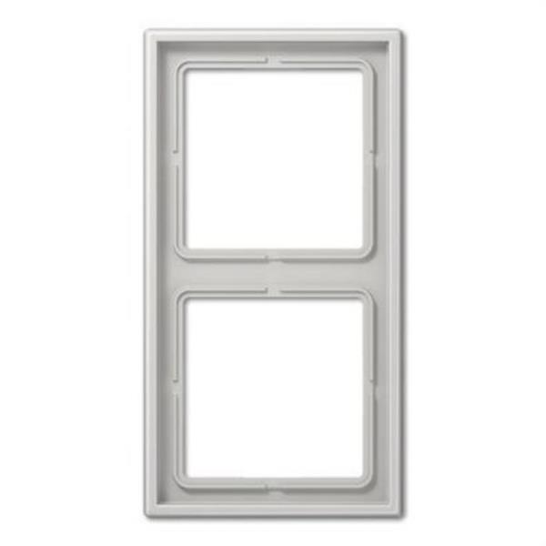 JUNG LS982LG Marco doble 81x152mm LS 990 duroplástico brillante gris claro para montaje horizontal o ver