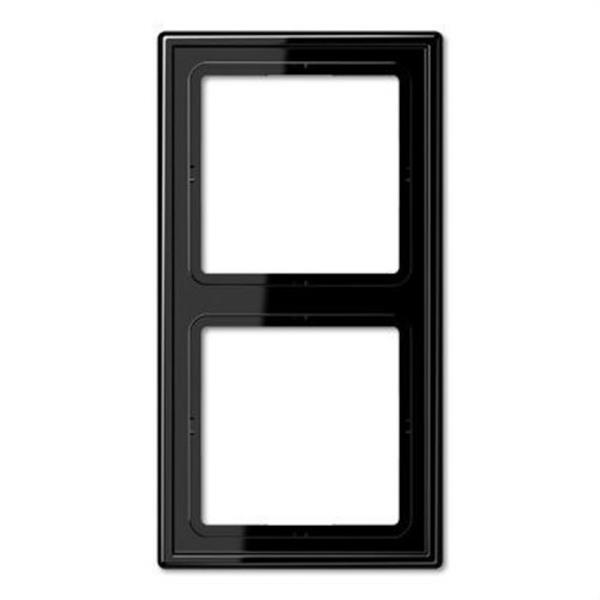 JUNG LS982SW Marco doble 81x152mm LS 990 duroplástico brillante negro para montaje horizontal o vertical