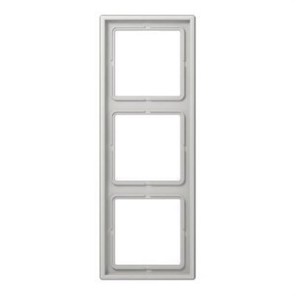 JUNG LS983LG Marco triple 81x223mm LS 990 duroplástico brillante gris claro para montaje horizontal o ve