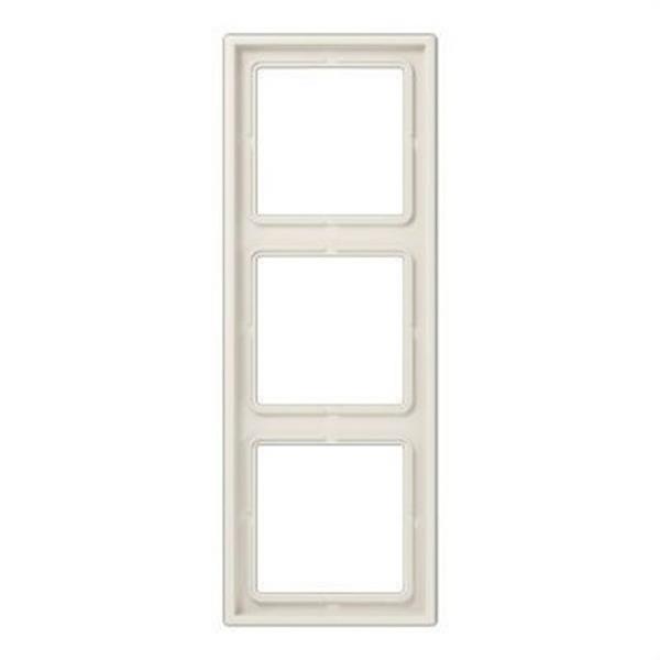 JUNG LS983W Marco triple 81x223mm LS 990 duroplástico brillante blanco marfil para montaje horizontal o