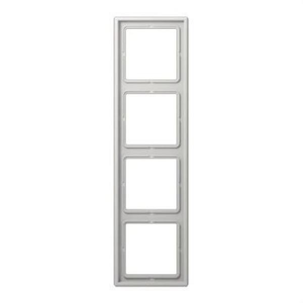 JUNG LS984LG Marco cuádruple 81x294mm LS 990 duroplástico brillante gris claro para montaje horizontal o