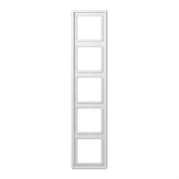 JUNG LS985WW Marco quíntuple 81x365mm LS 990 duroplástico brillante blanco alpino para montaje horizonta