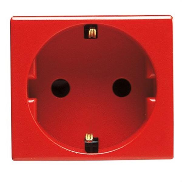 GEWISS GW20297 Base SYSTEM 2P+T 16A 250V AC 2 módulos norma alemana para líneas dedicadas rojo