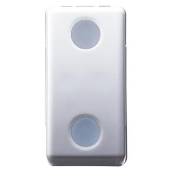 GEWISS GW20528 Conmutador 1P 250V AC de 10AX iluminable con lente neutra reemplazable 1 módulo en blanco