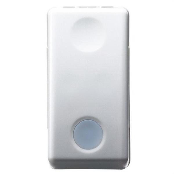 GEWISS GW20529 Pulsador 1P 250V AC NA de 10A iluminable con lente neutra reemplazable 1 módulo blanco