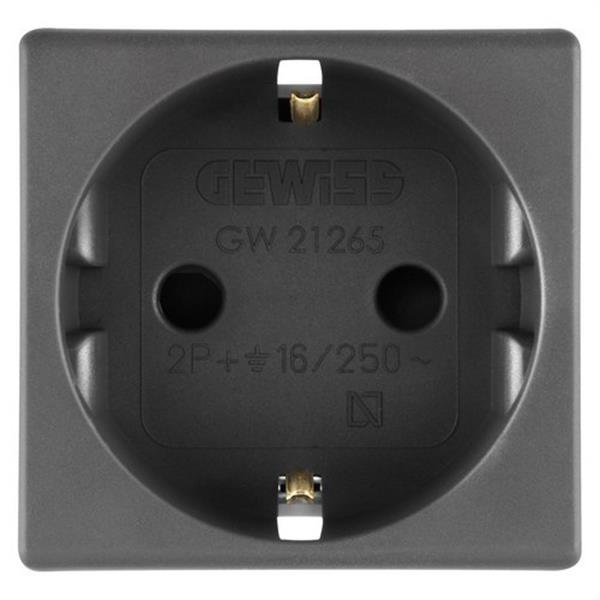 GEWISS GW21265 Base 2P+T 16A 250V AC 2 módulos norma española negro