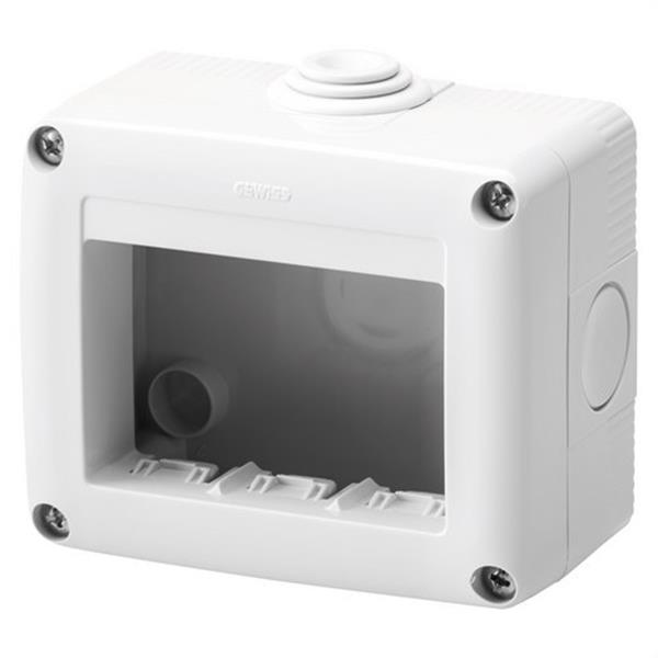 GEWISS GW27003 Contenedor protegido 3 módulos gris RAL 7035 apto para aparatos IP40
