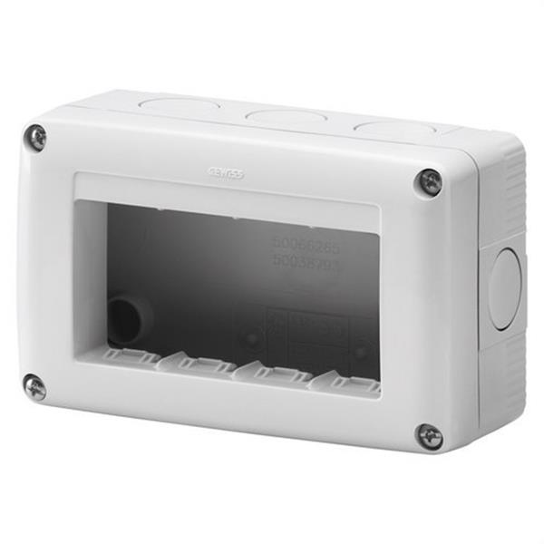 GEWISS GW27004 Contenedor protegido 4 módulos gris RAL 7035 apto para aparatos IP40