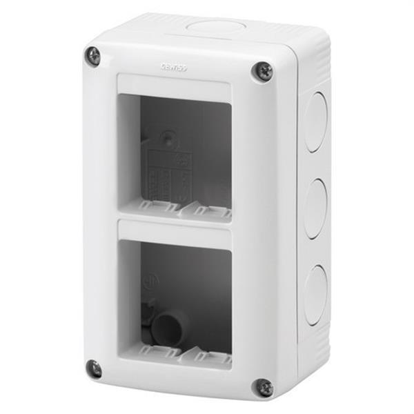 GEWISS GW27021 Contenedor protegido con 2x2 módulos gris RAL 7035 apto para aparatos IP40