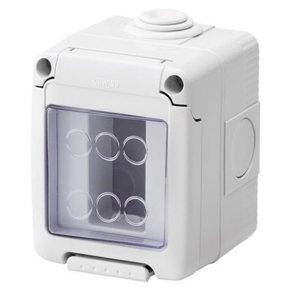 GEWISS GW27041 Contenedor estanco 1 módulo en gris RAL 7035 para aparatos IP55