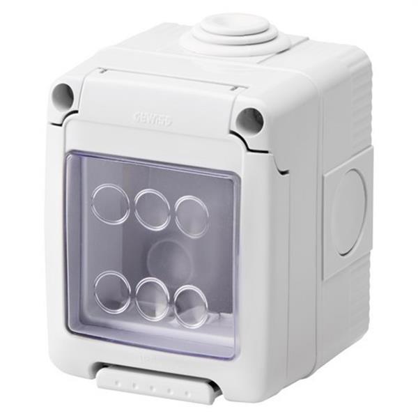 GEWISS GW27042 Contenedor estanco 2 módulos en gris RAL 7035 para aparatos IP55